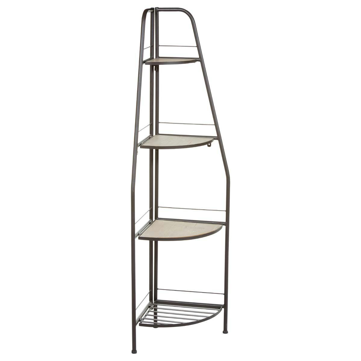 Bibliotheque etagere angle en metal gris