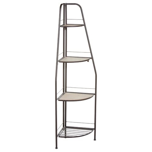 Bibliotheque etagere angle en metal gris