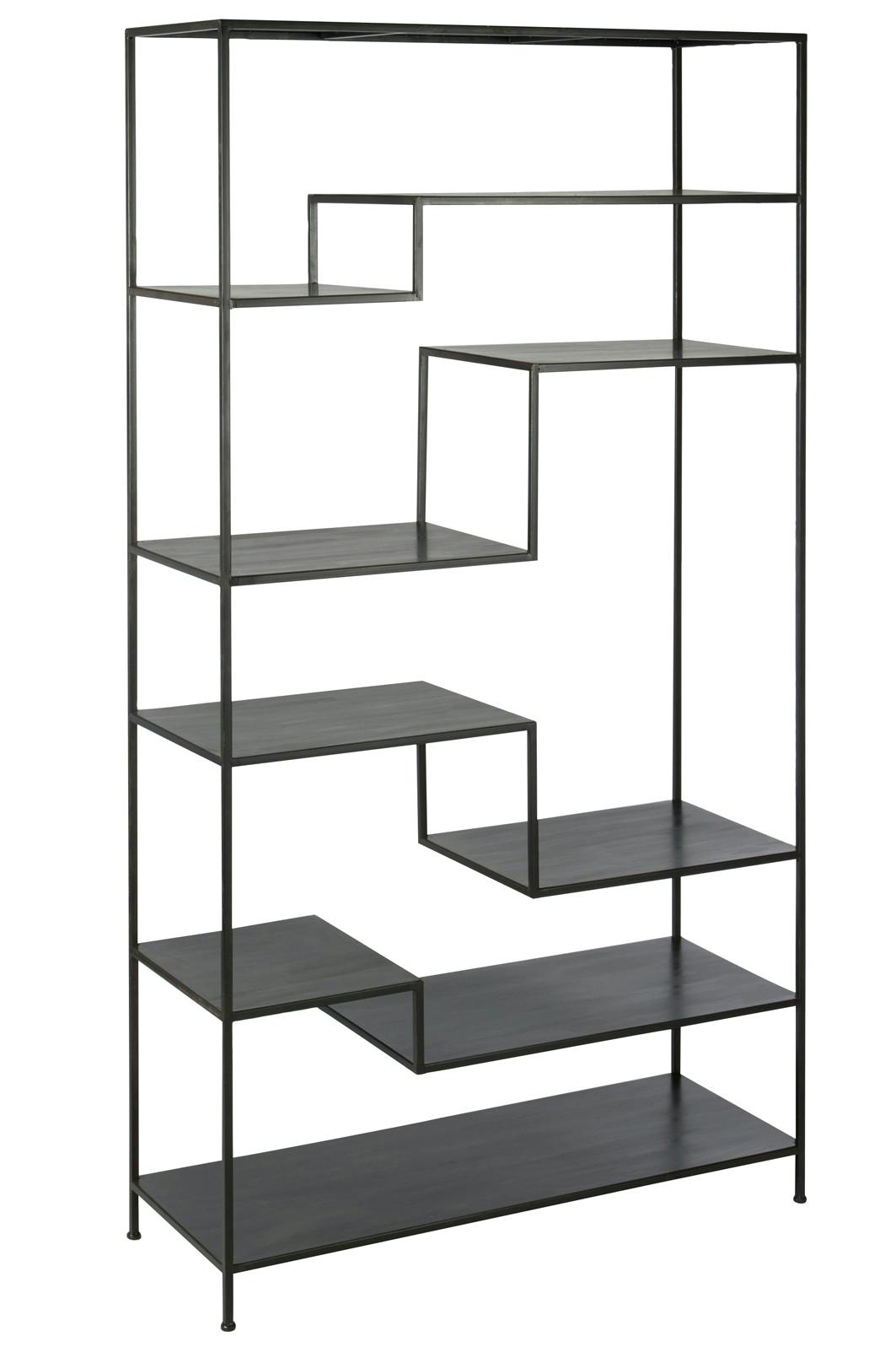 Etagère déstructurée 6 niveaux en métal noir 101x185cm ATELIER