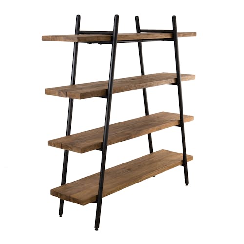 Etagere echelle en bois recycle et metal de style contemporain