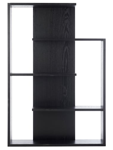 Etagère en bois noir 3 niveaux zigzag 100x24x145cm
