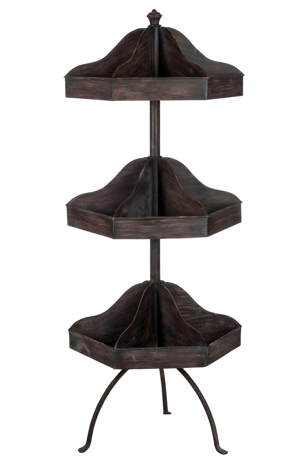 Etagère en métal marron 3 niveaux - 46x53x132cm