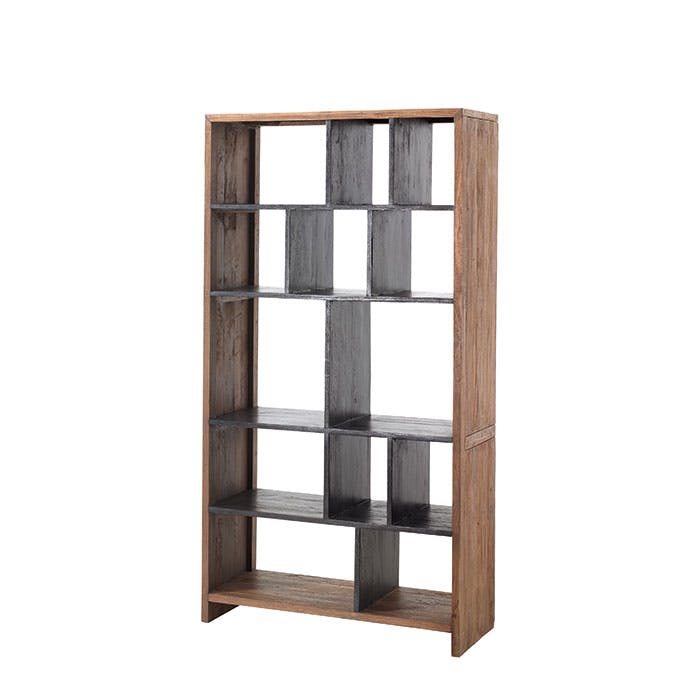 Bibliotheque etagere destructuree en bois de style contemporain