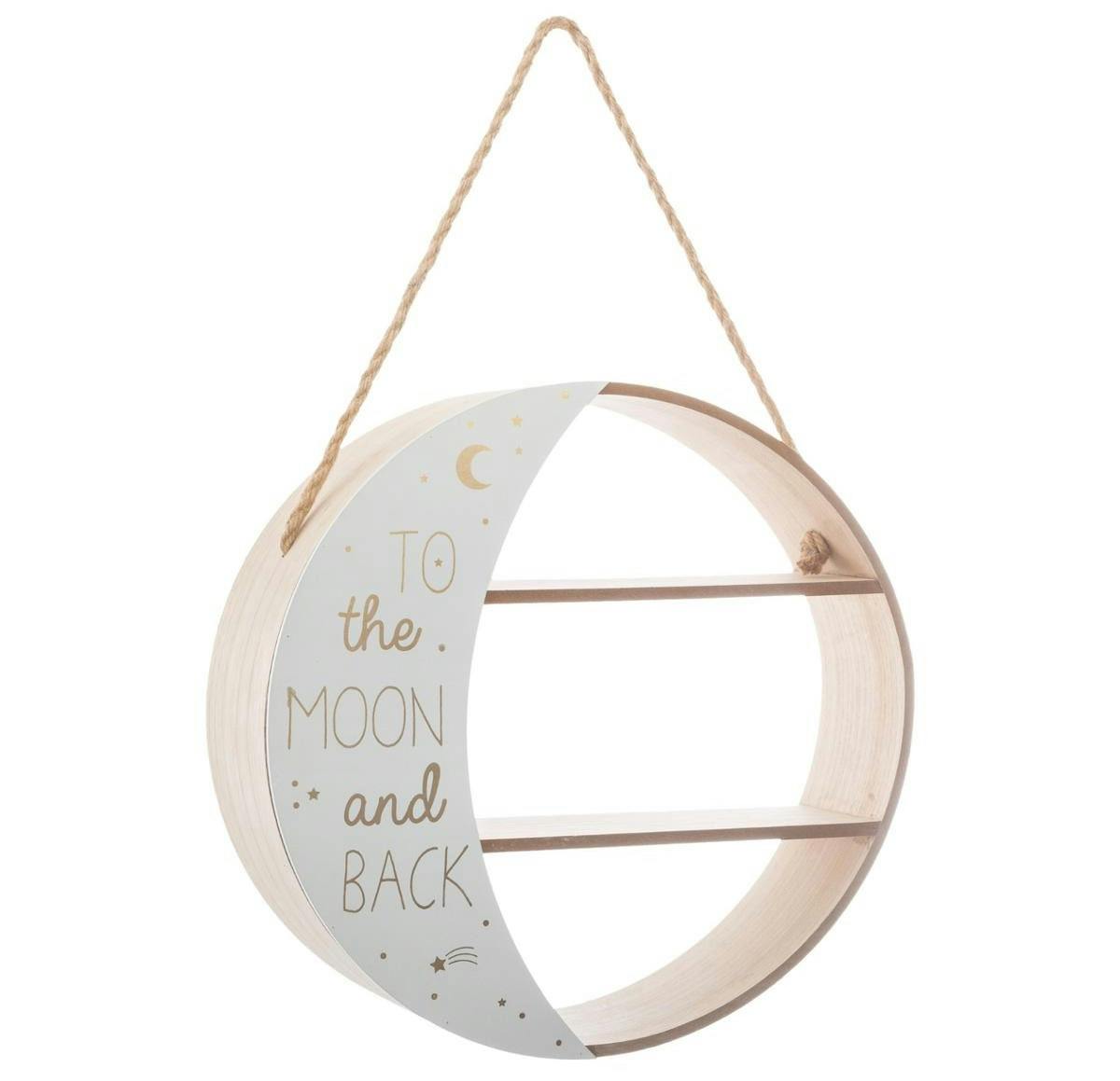 Etagère enfant ronde motif lune