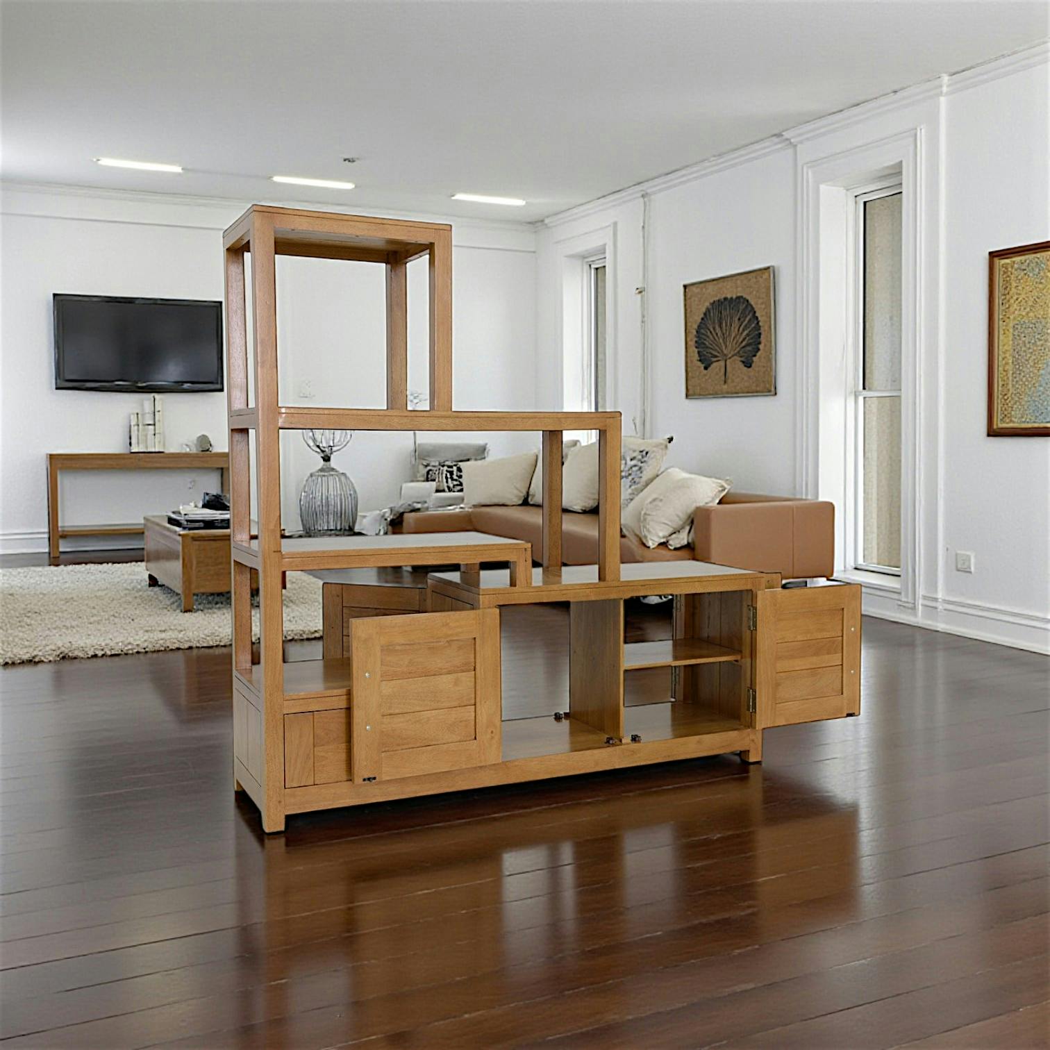 Etagère escalier 4P 1 tiroir ATTAN 142x40x145cm