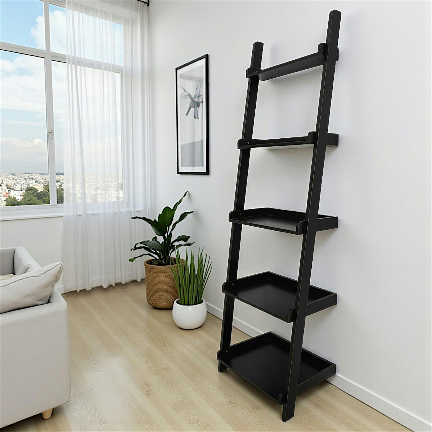 Etagère escalier hévéa H190cm HELENA