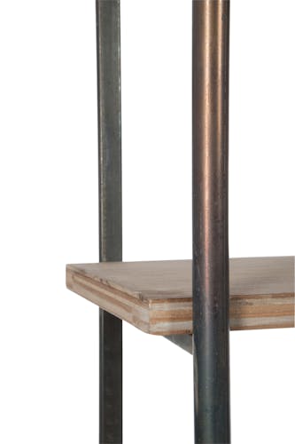 Etagère haute 5 niveaux bois et métal noir - 148x39x214cm