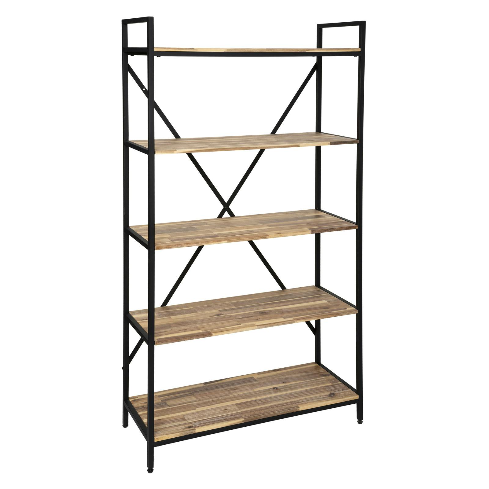 Etagère industrielle bois d'acacia métal 180 cm MEMPHIS