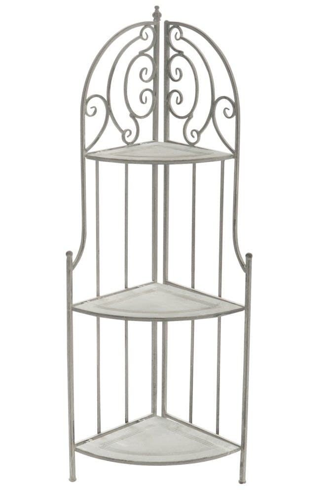 Etagère industrielle d'angle métal gris