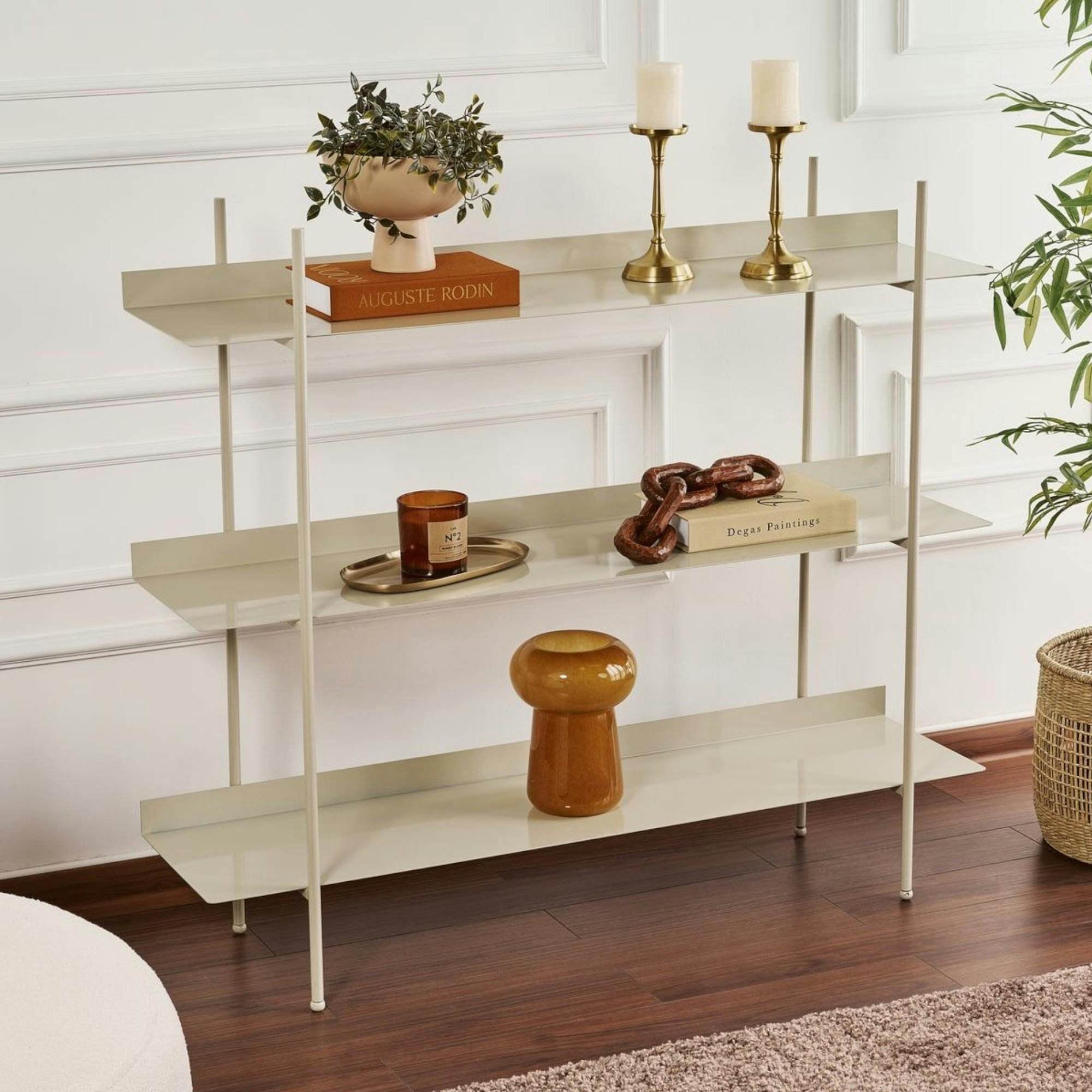 Étagère métal taupe 3 niveaux H 106 cm – esprit loft SFAX