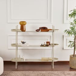 Étagère métal taupe 3 plateaux bords ronds – esprit loft SFAX