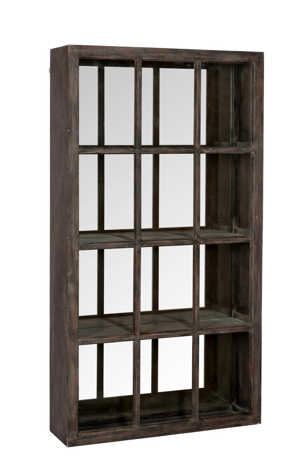 Etagère miroir en pin brun - 75x20x136cm