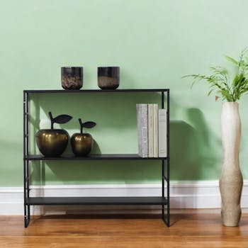 Etagère murale 3 étages en métal noir 58x22x55cm