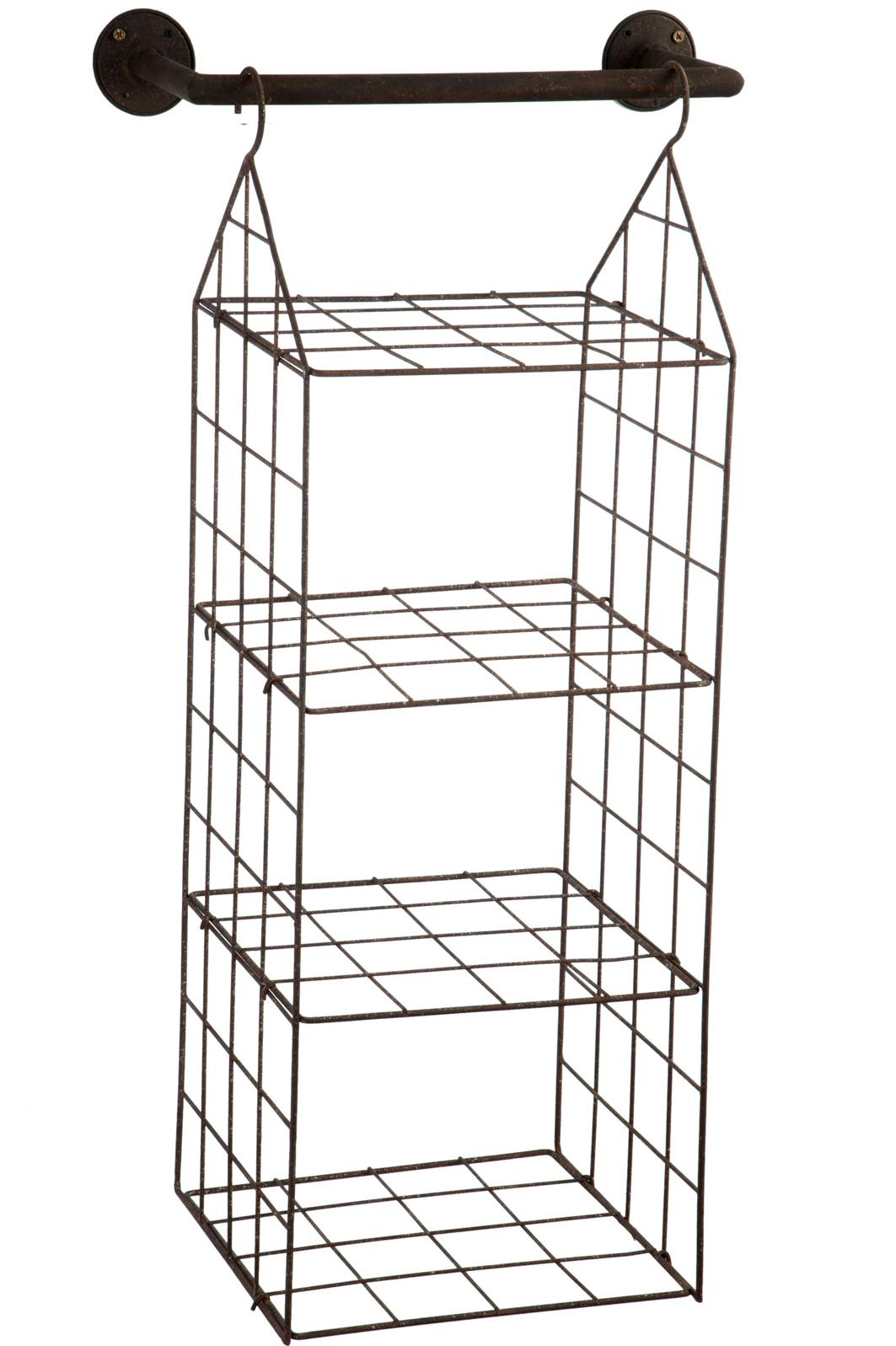 Étagère murale 4 niveaux en métal vintage, 46x31x91cm