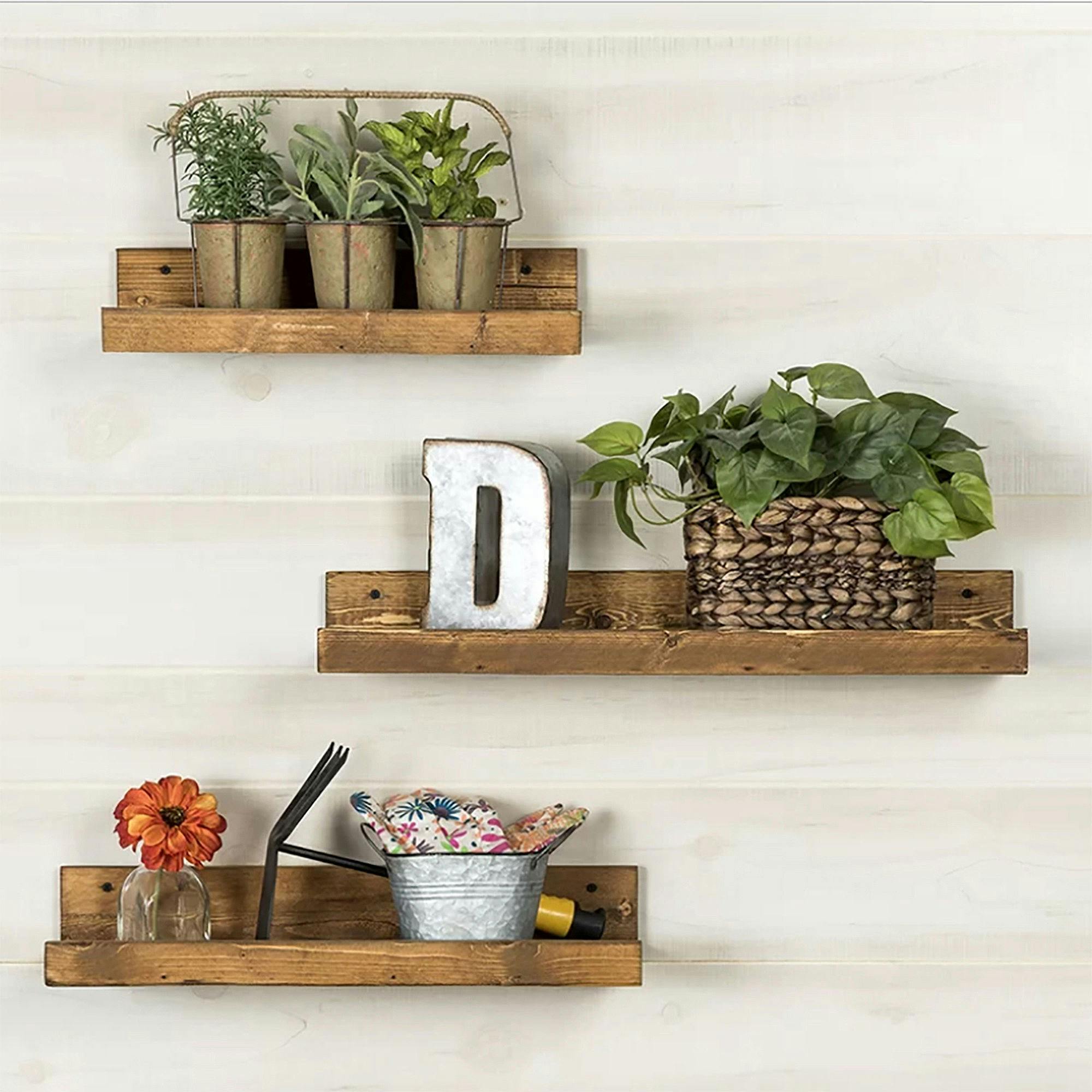 Etagère murale à rebord - bois d'épicéa, 3 tailles AVIALA