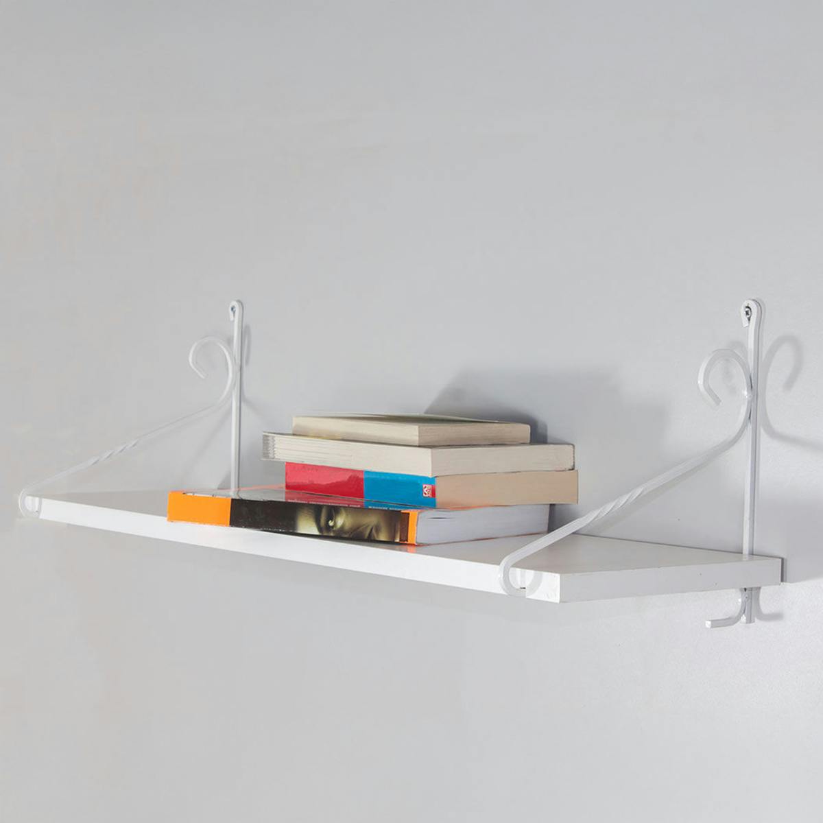 Etagère murale blanche montants à volutes assortis JENA