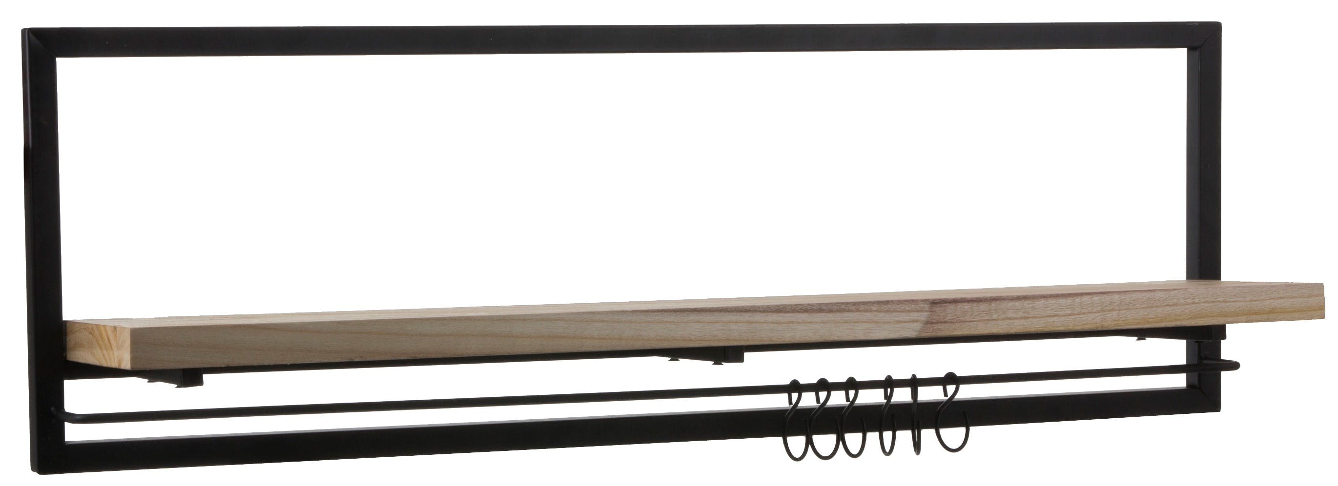 Etagère murale bois cadre métal 86 cm