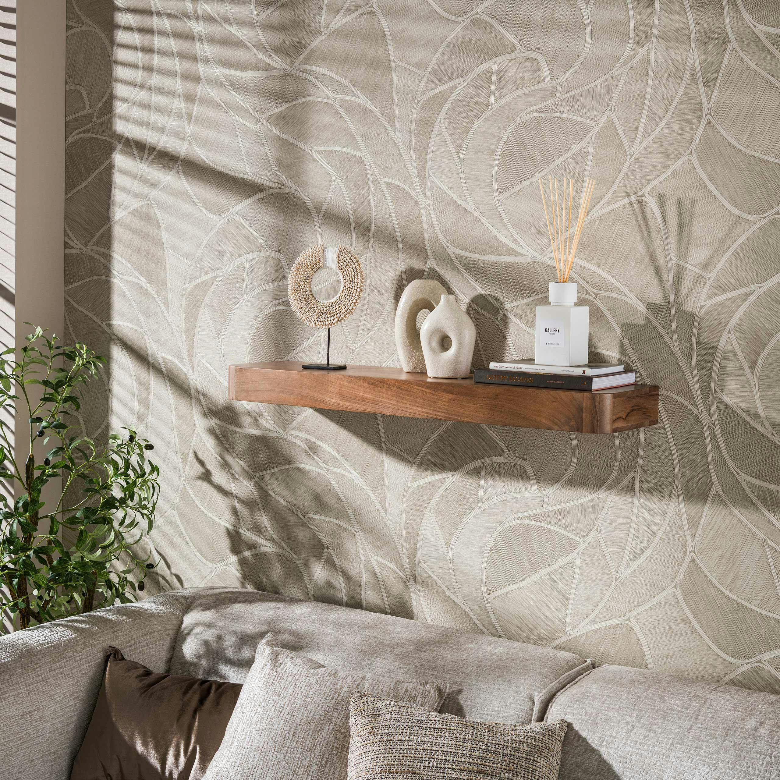Etagère murale bois foncé plateau épais 100 cm NAKO