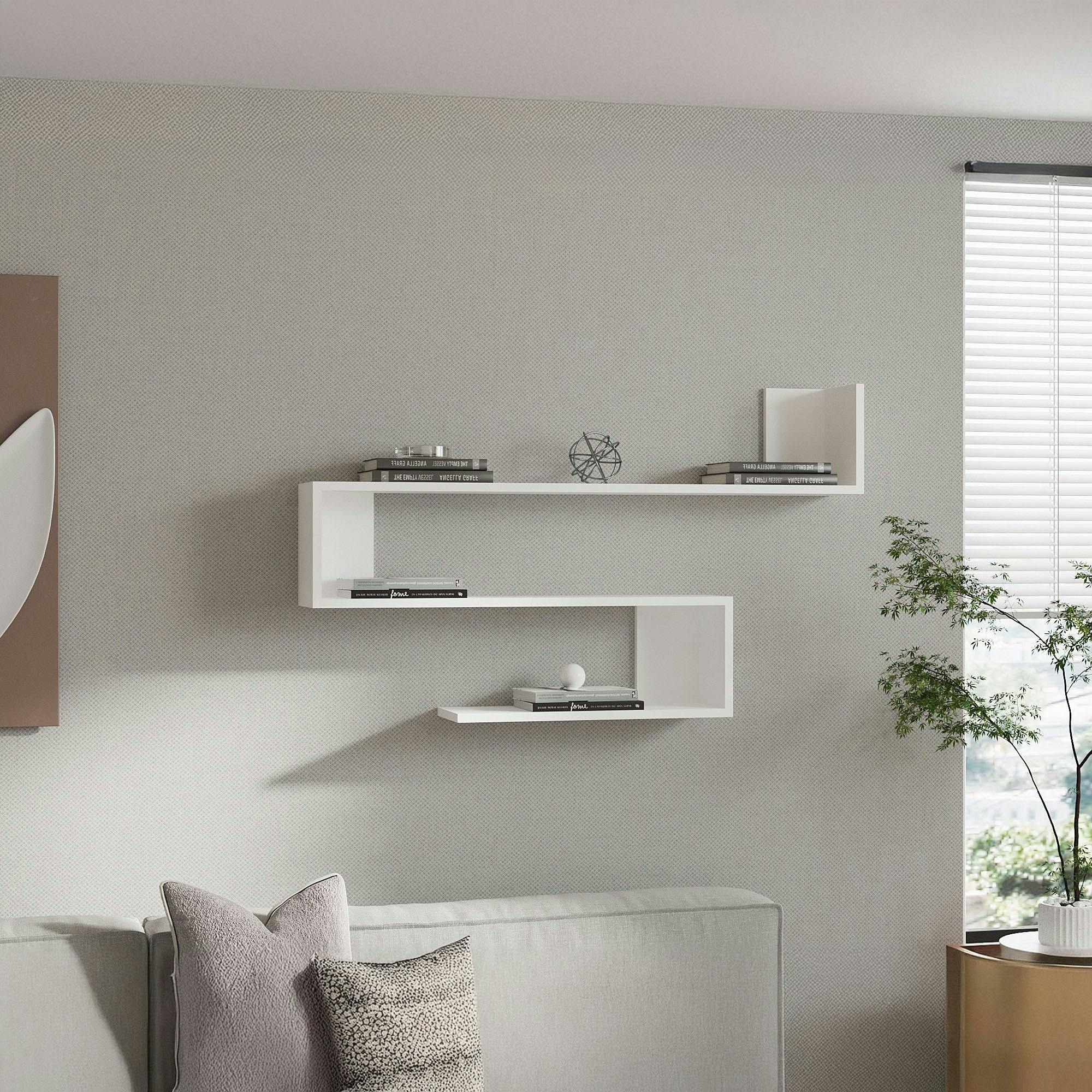 Étagère murale design blanche silhouette zigzag MARFA