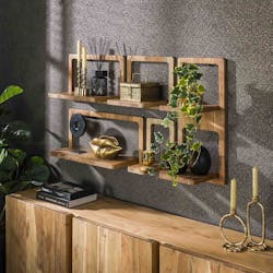 Etagère murale en bois d'acacia style 70s (lot de 5) MELBOURNE