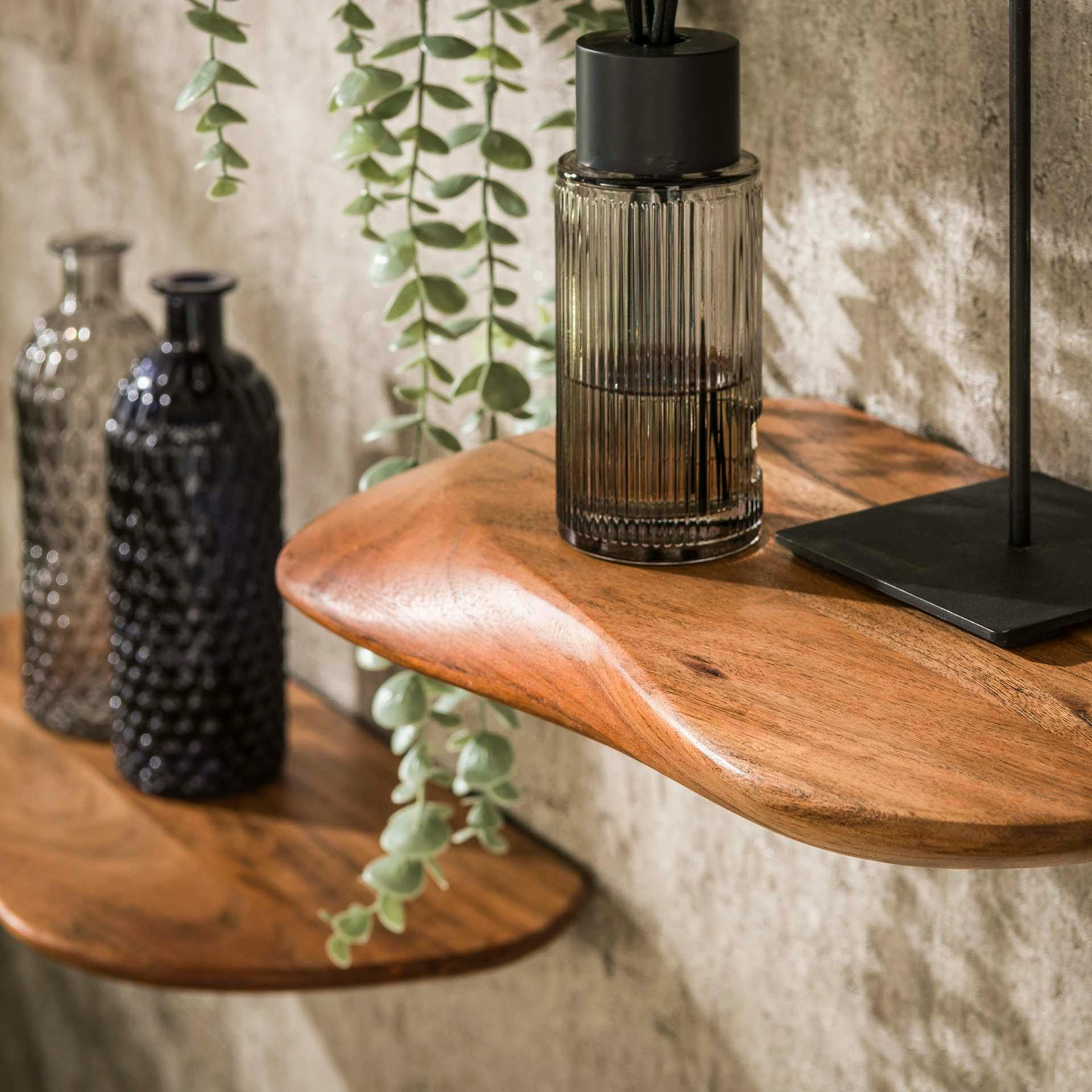 Etagère murale organique en bois d'acacia (lot de 3) MELBOURNE