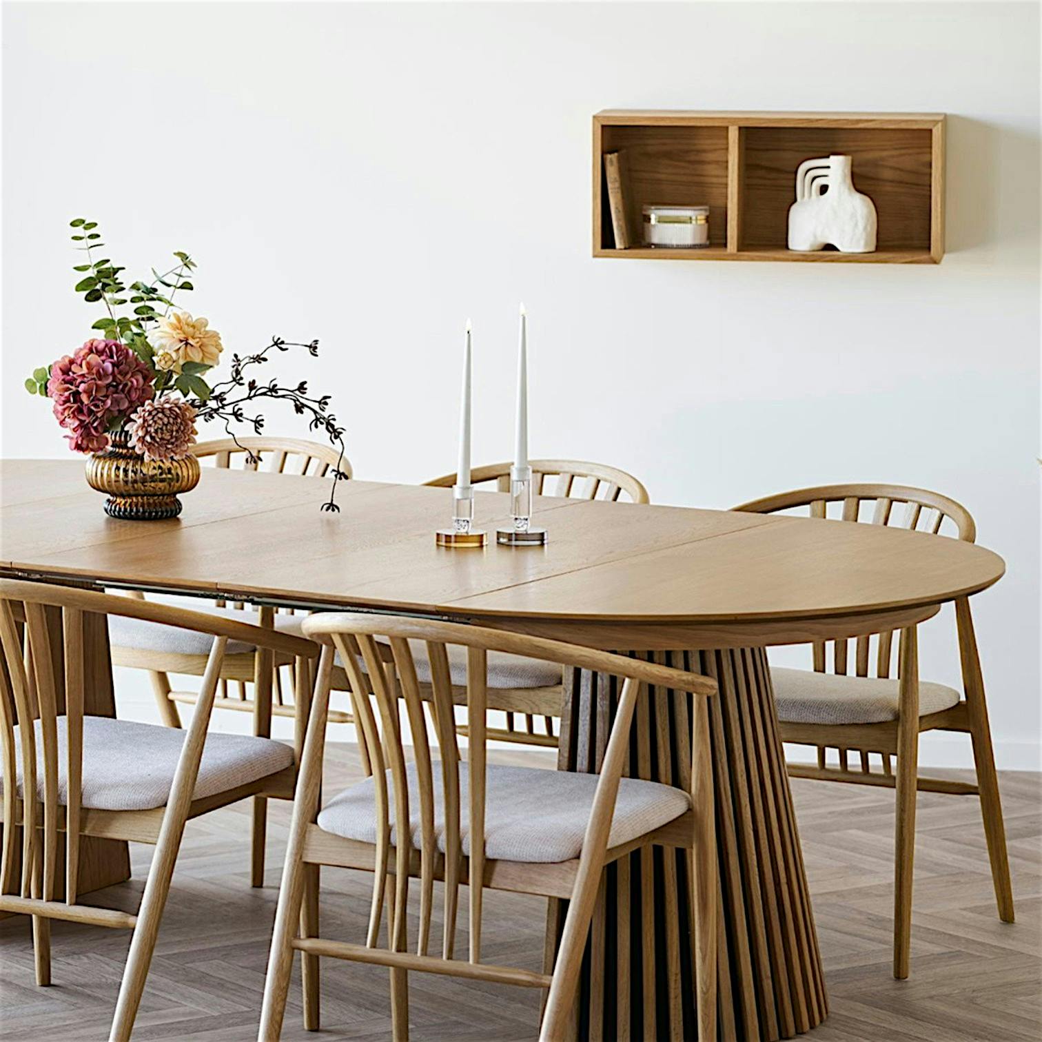 Etagère murale rectangulaire 2 niches bois clair 71 cm AMSTERDAM