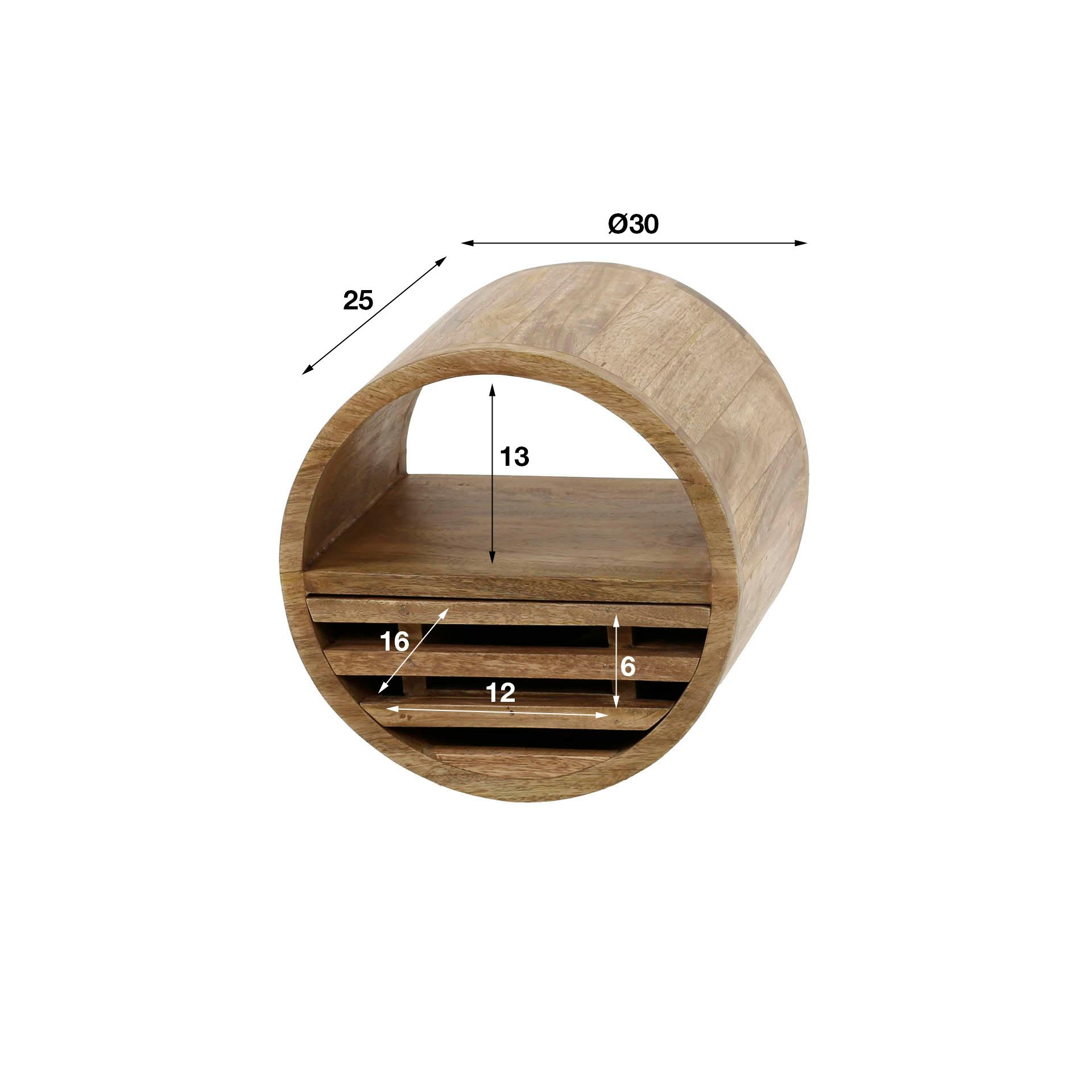 Étagère murale semi-circulaire WoodVogue | Étagère en bois haut de