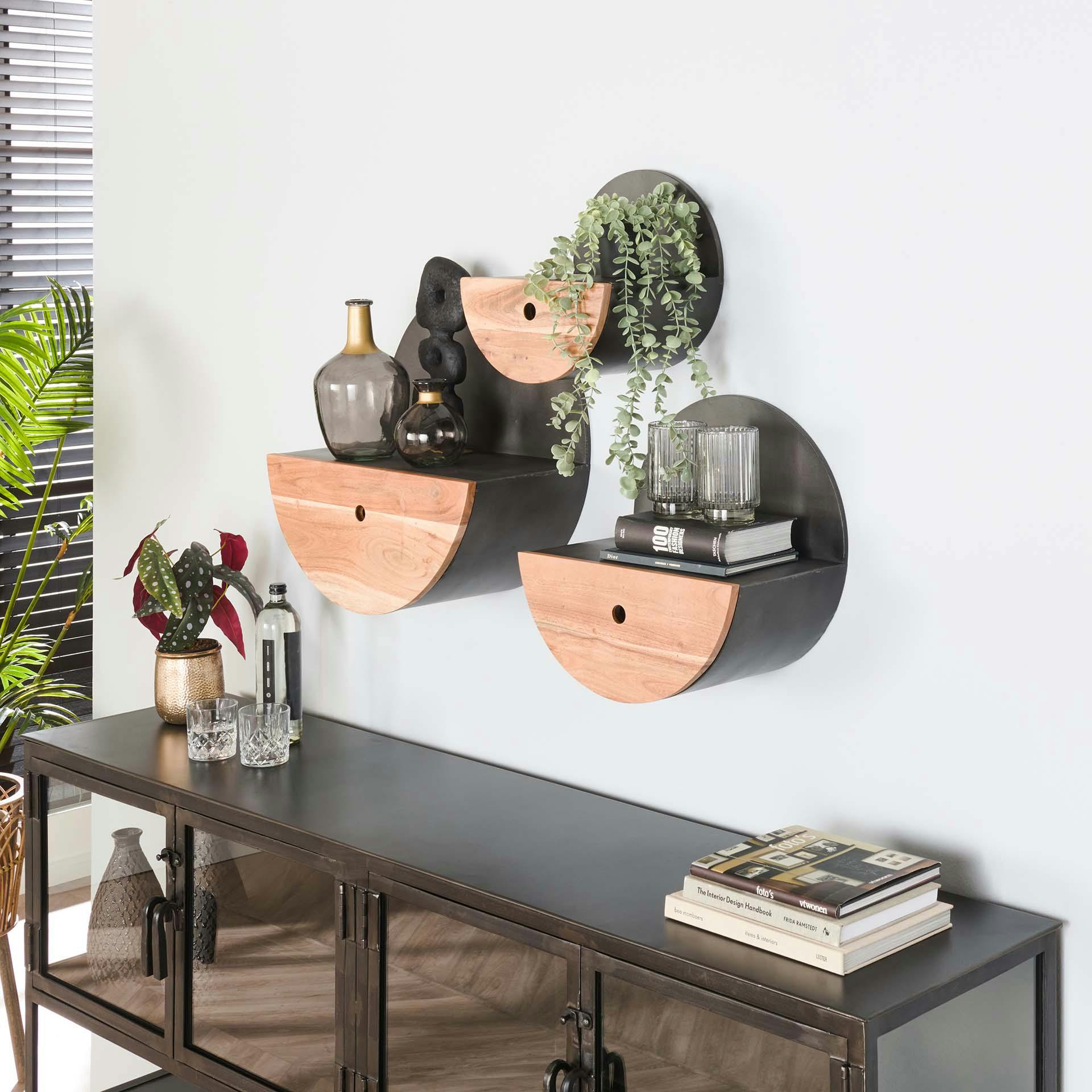 Décoration murale,Étagère de rangement triangulaire, présentoir en bois