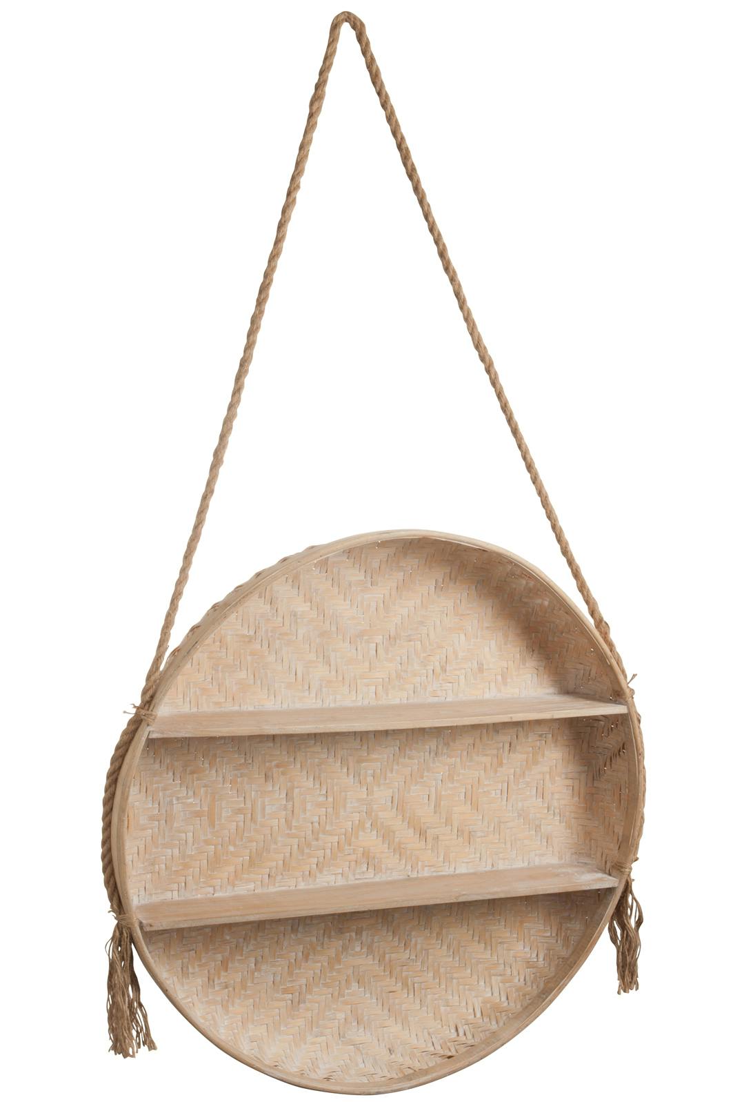 Etagère murale ronde en bambou naturel D79cm