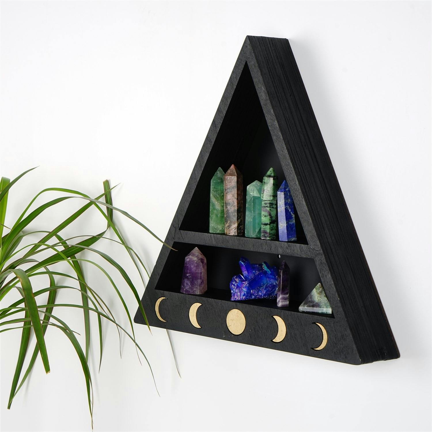 Etagère murale triangulaire noire - 2 niveaux AVIALA