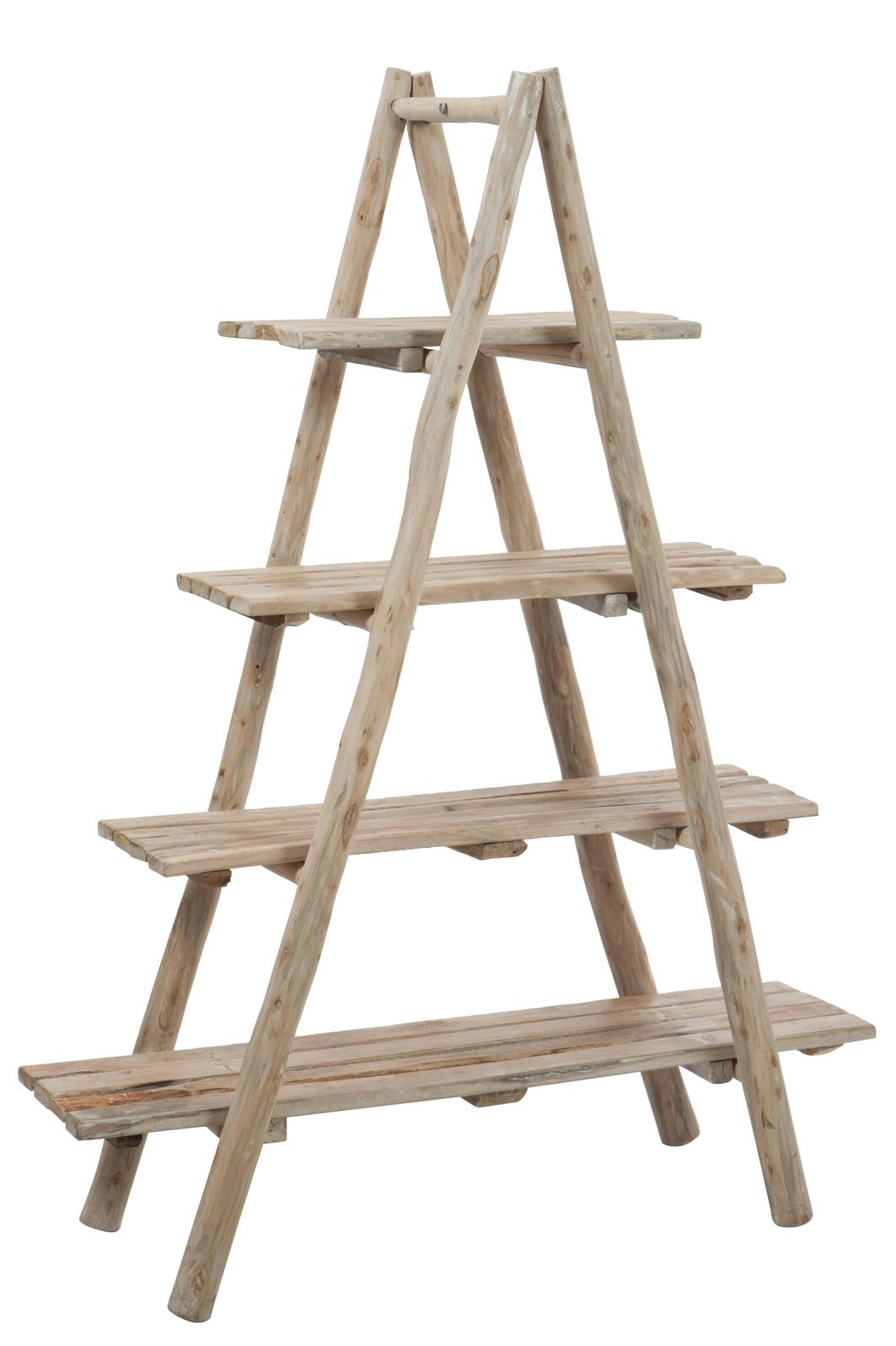 Etagère pyramide 4 planches en bois naturel 160x40x120cm
