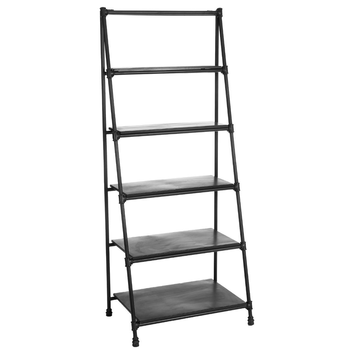 Etagere bibliotheque en metal noir de style industriel