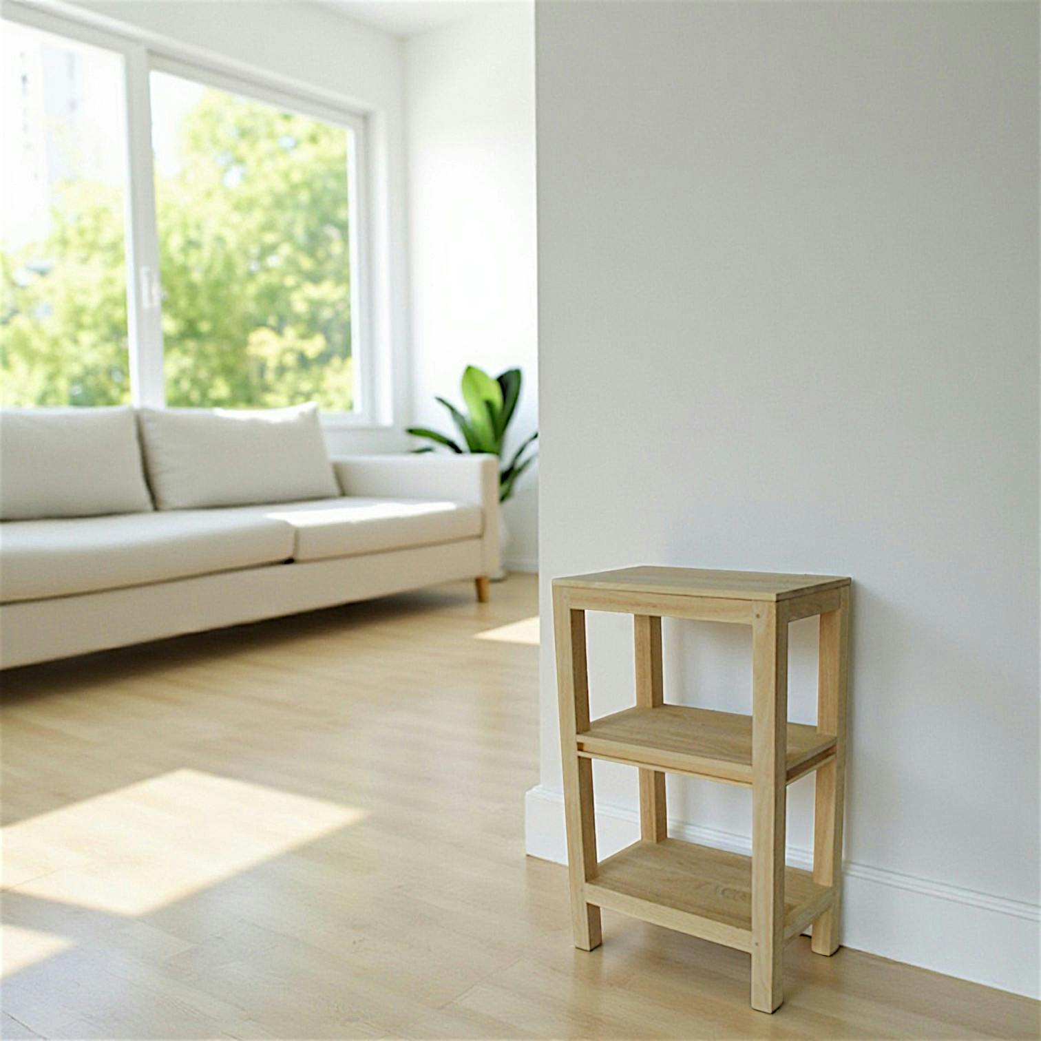 Etagère triple plateaux hévéa 80cm OLGA