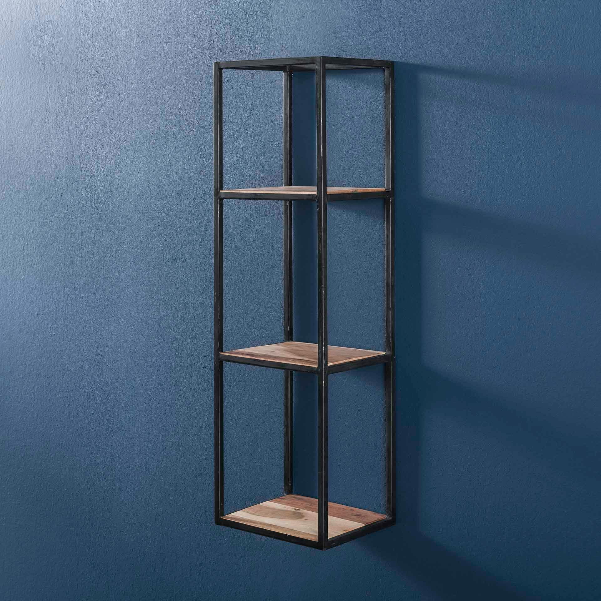 Etagère verticale bois d'acacia métal 100 cm 3 niveaux MELBOURNE