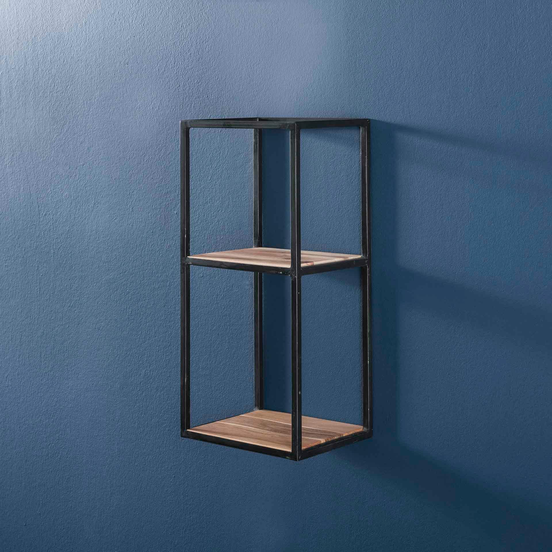 Etagère verticale bois d'acacia métal 65 cm 2 niveaux MELBOURNE