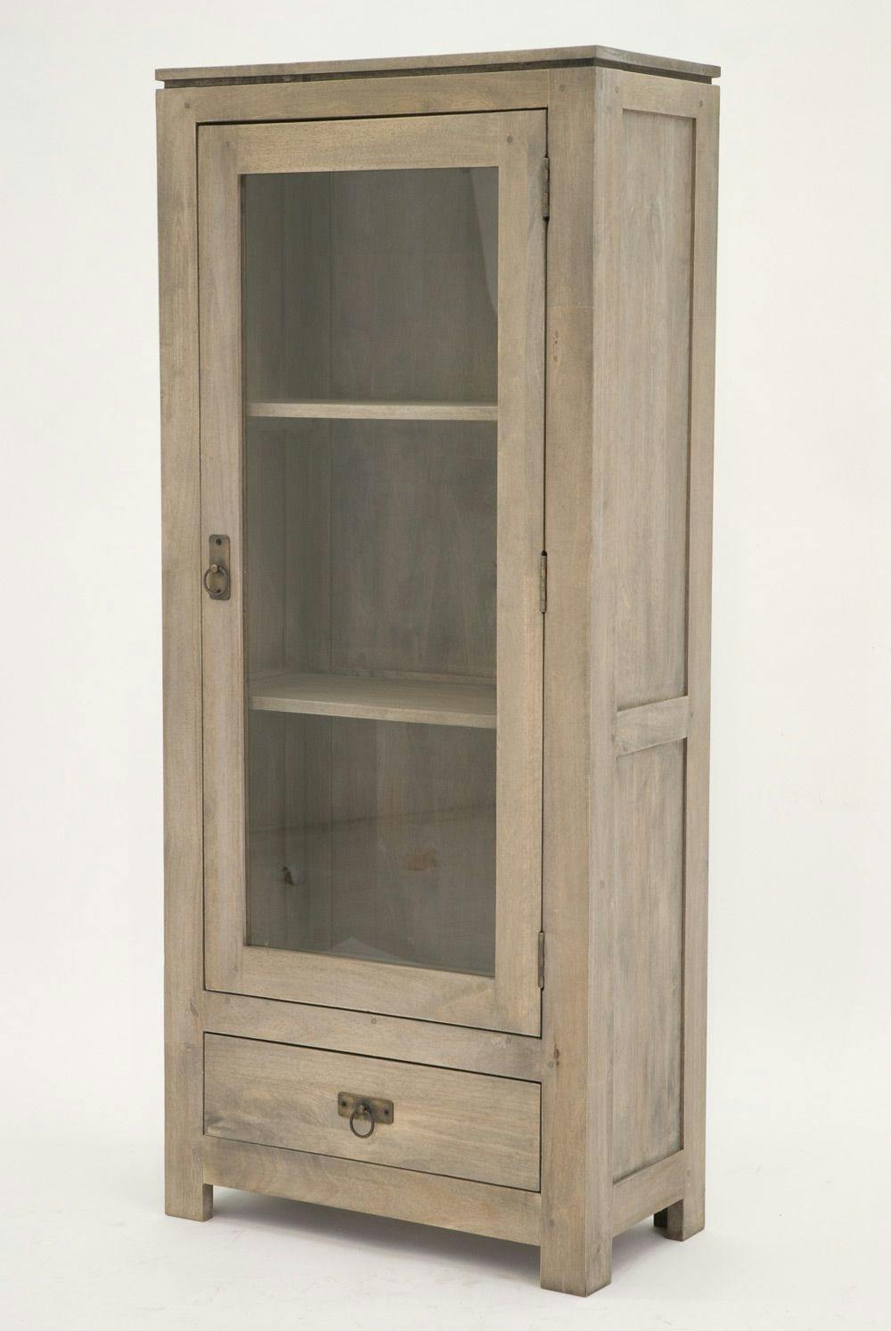 Etagère vitrée hévéa 60x140cm HELENA