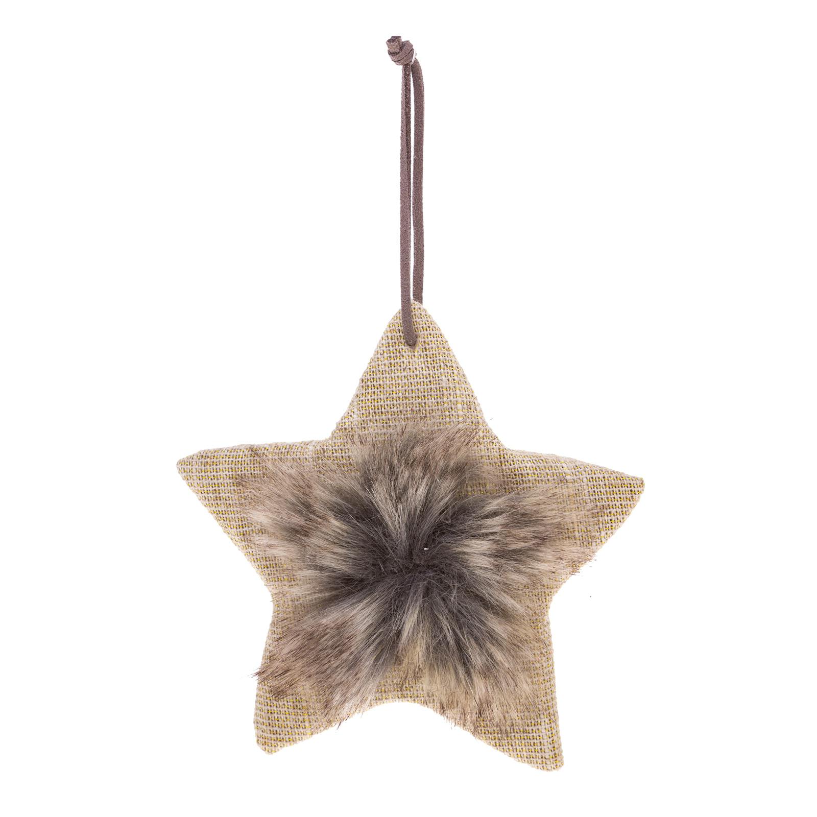 Etoile de Noël taupe poils long à suspendre