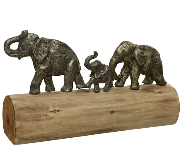 Famille d'éléphants sur tronc