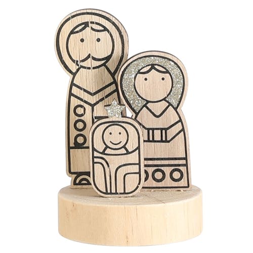 Famille Sainte déco sur socle bois H 11 cm