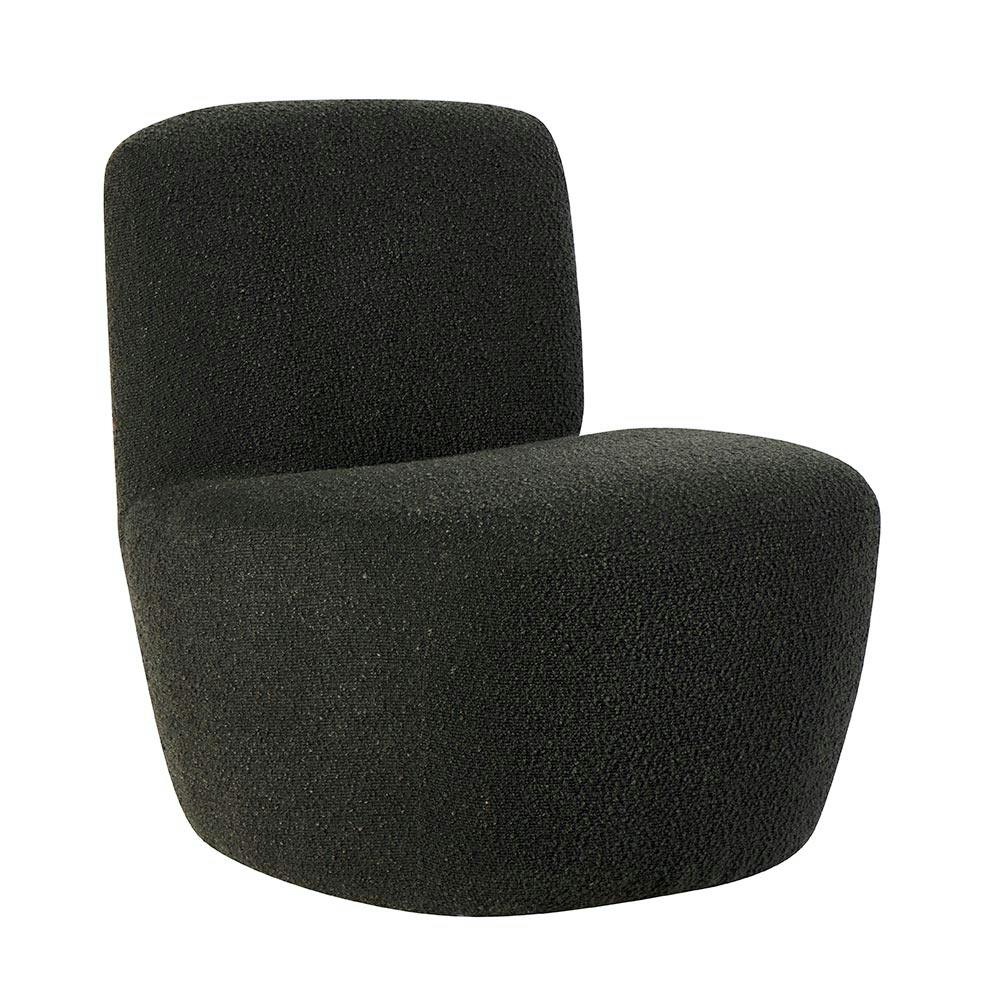 Fauteuil arrondi tissu bouclettes anthracite MALMOE