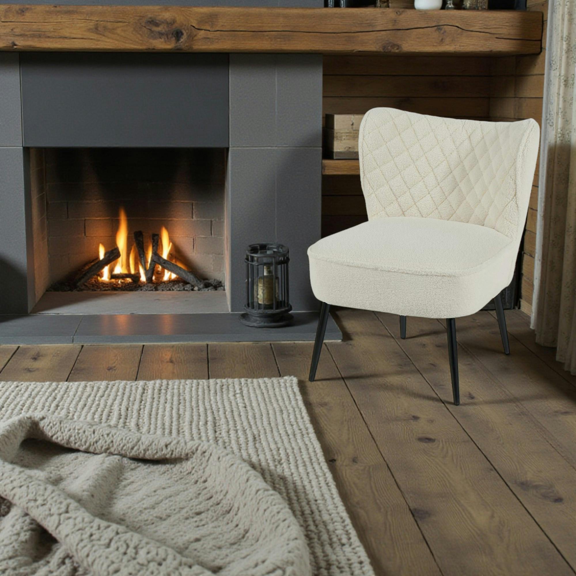 Fauteuil bas blanc MALMOE