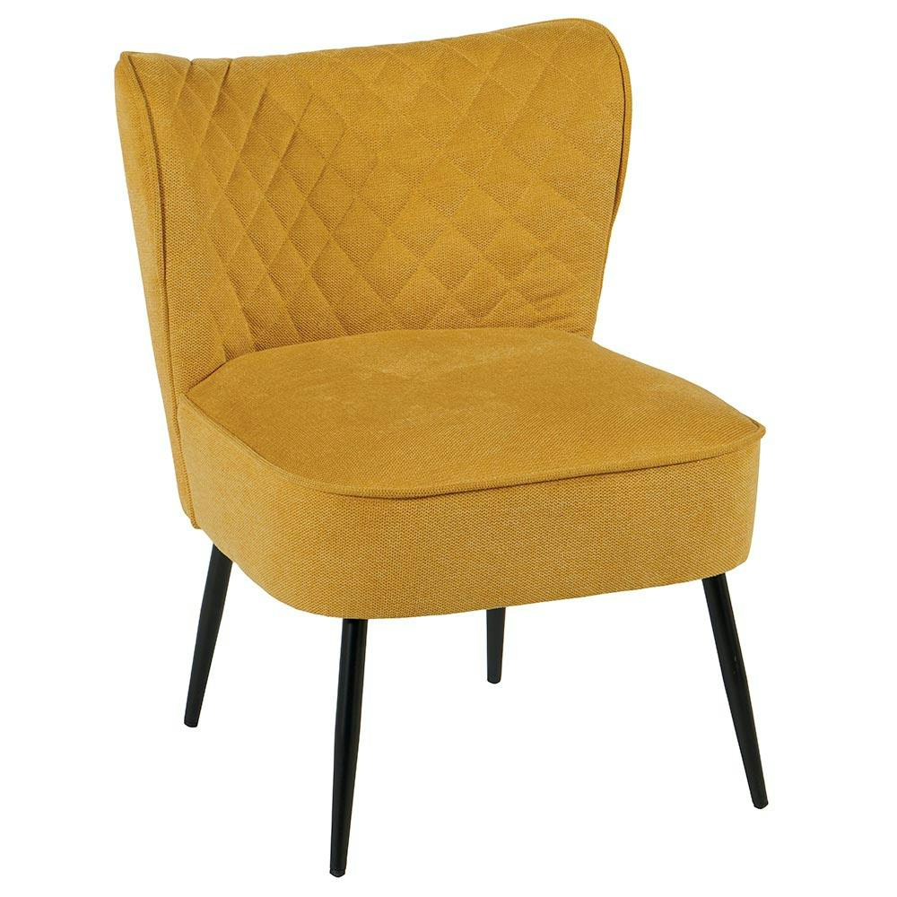 Fauteuil bas moutarde MALMOE