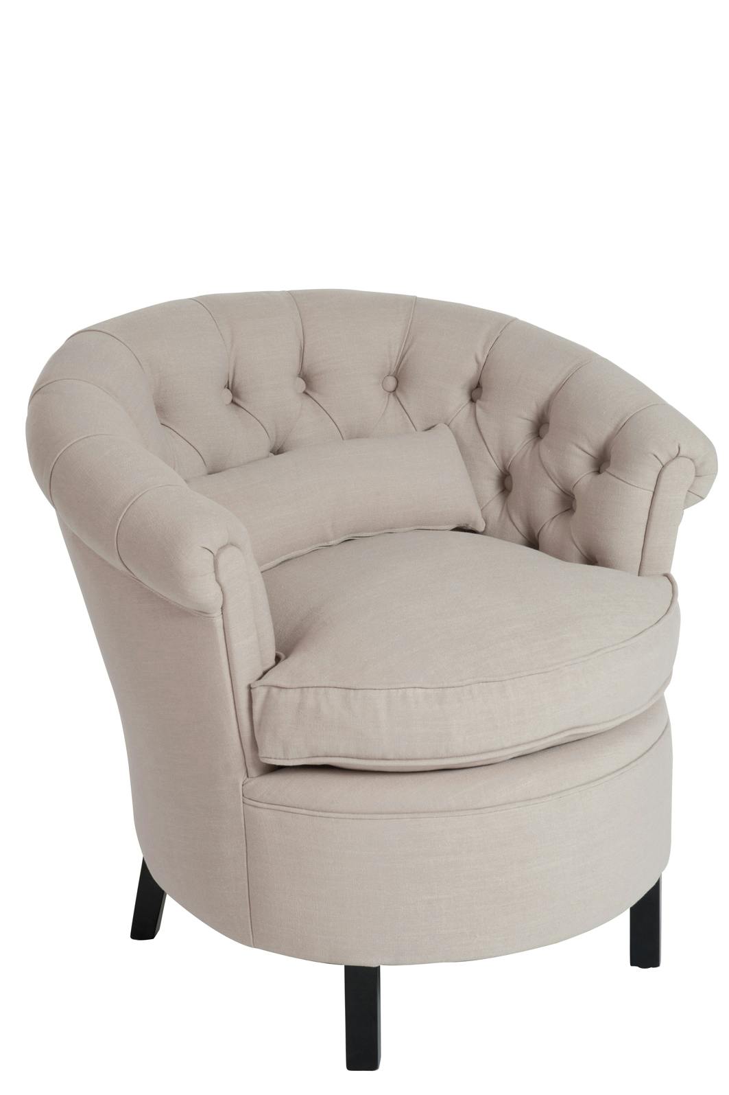 Fauteuil cabriolet capitonné beige