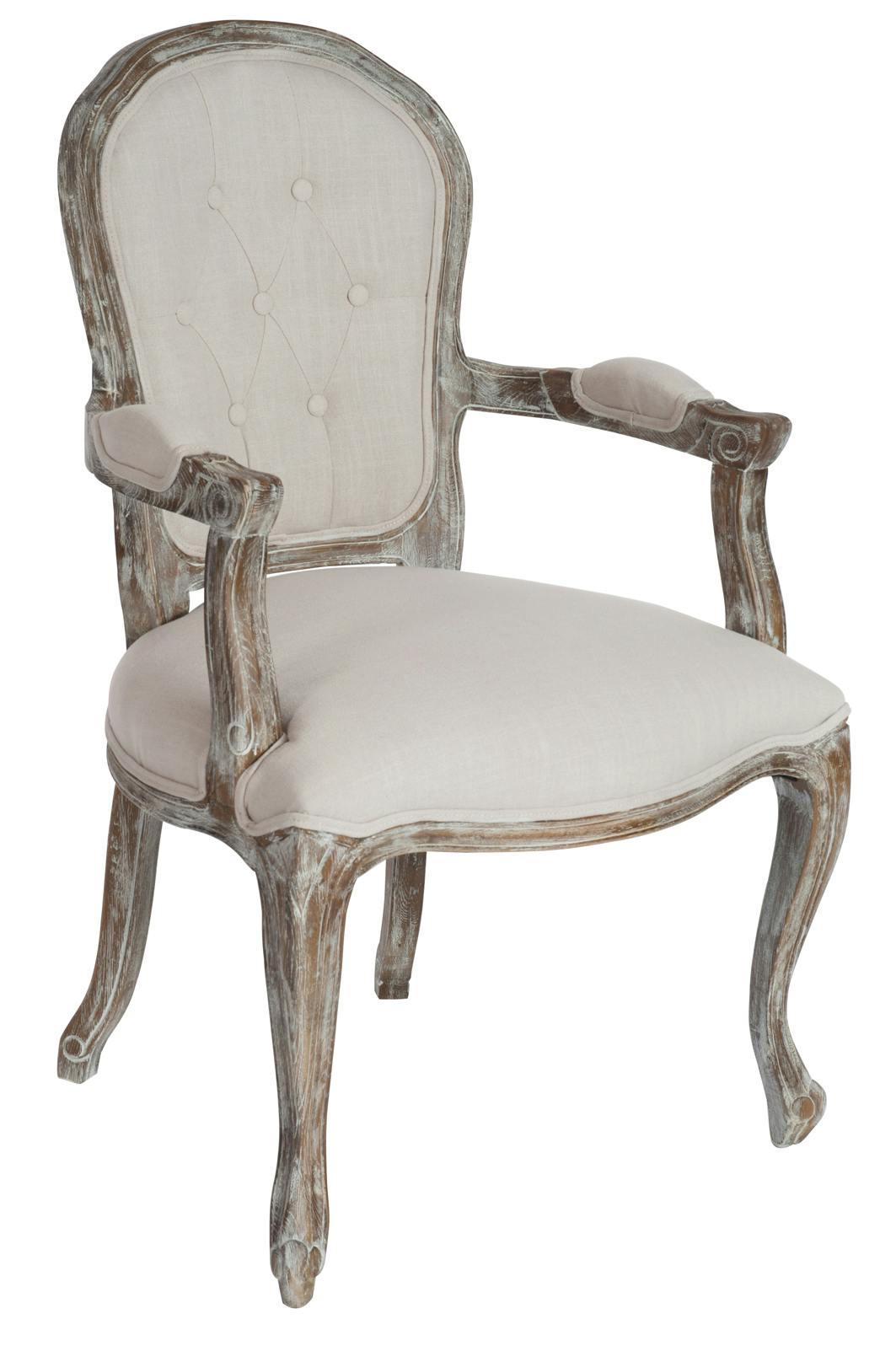 Fauteuil cabriolet en chêne, beige