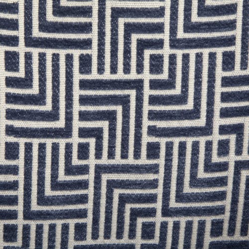 Fauteuil Cabriolet en tissu toucher doux bleu, dossier motif "Labyrinthe" 64x70x67cm ARENA