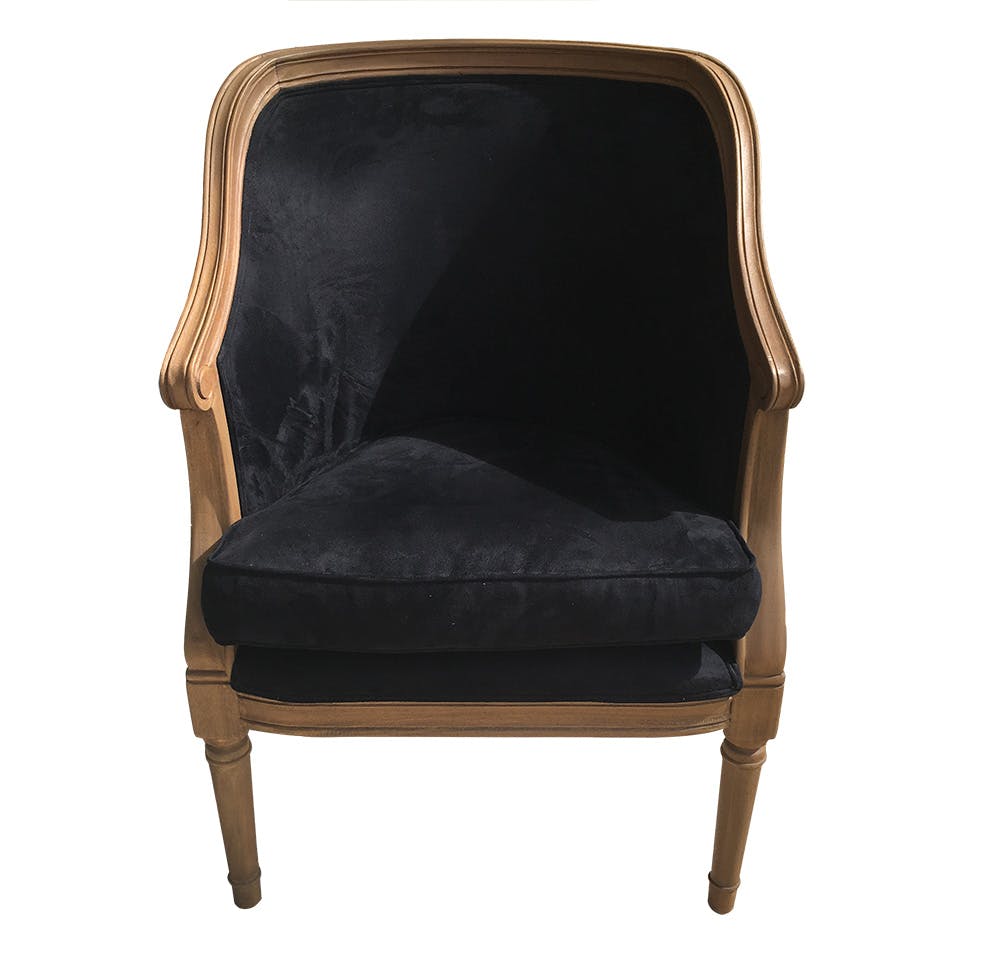 Fauteuil cabriolet  LEON tissu microfibres noir AMADEUS