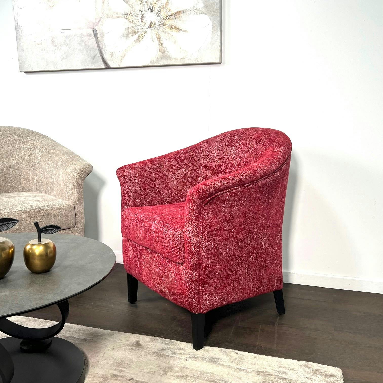 Fauteuil Cabriolet rouge chiné  MIRA