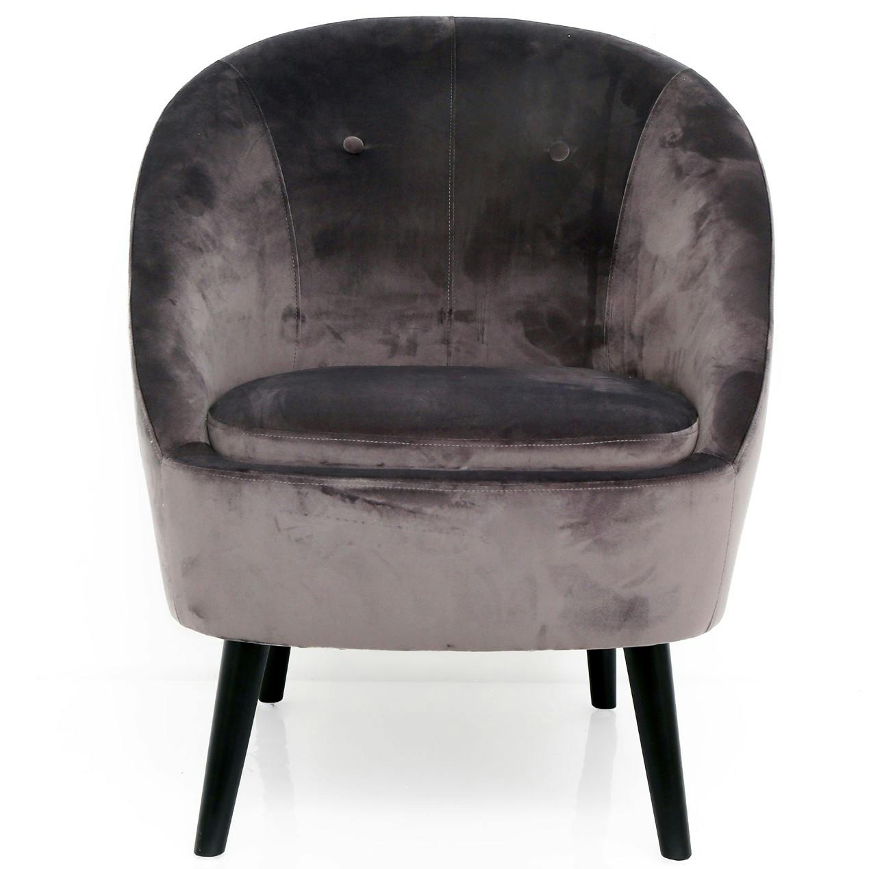 Fauteuil cabriolet velours gris