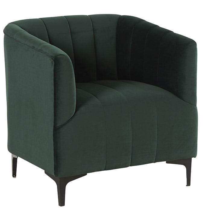 Fauteuil cabriolet velours vert MALMOE