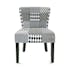 Fauteuil chaise en tissu Patchwork blanc et noir et pieds bois noirs 50x64x73cm URBAN